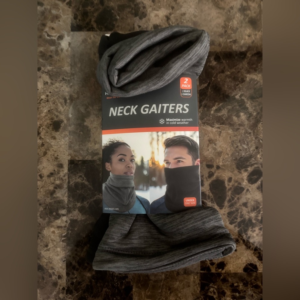 HotMocs Neck Gaiters Unisex One Size 2pk Black-Charcoal Accessory Outdoor New